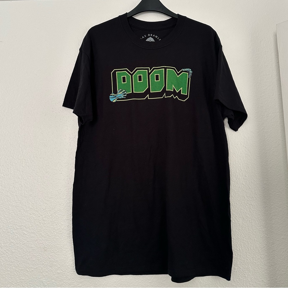Authentic MF Doom Gas Drawls T-Shirt Black Size Large